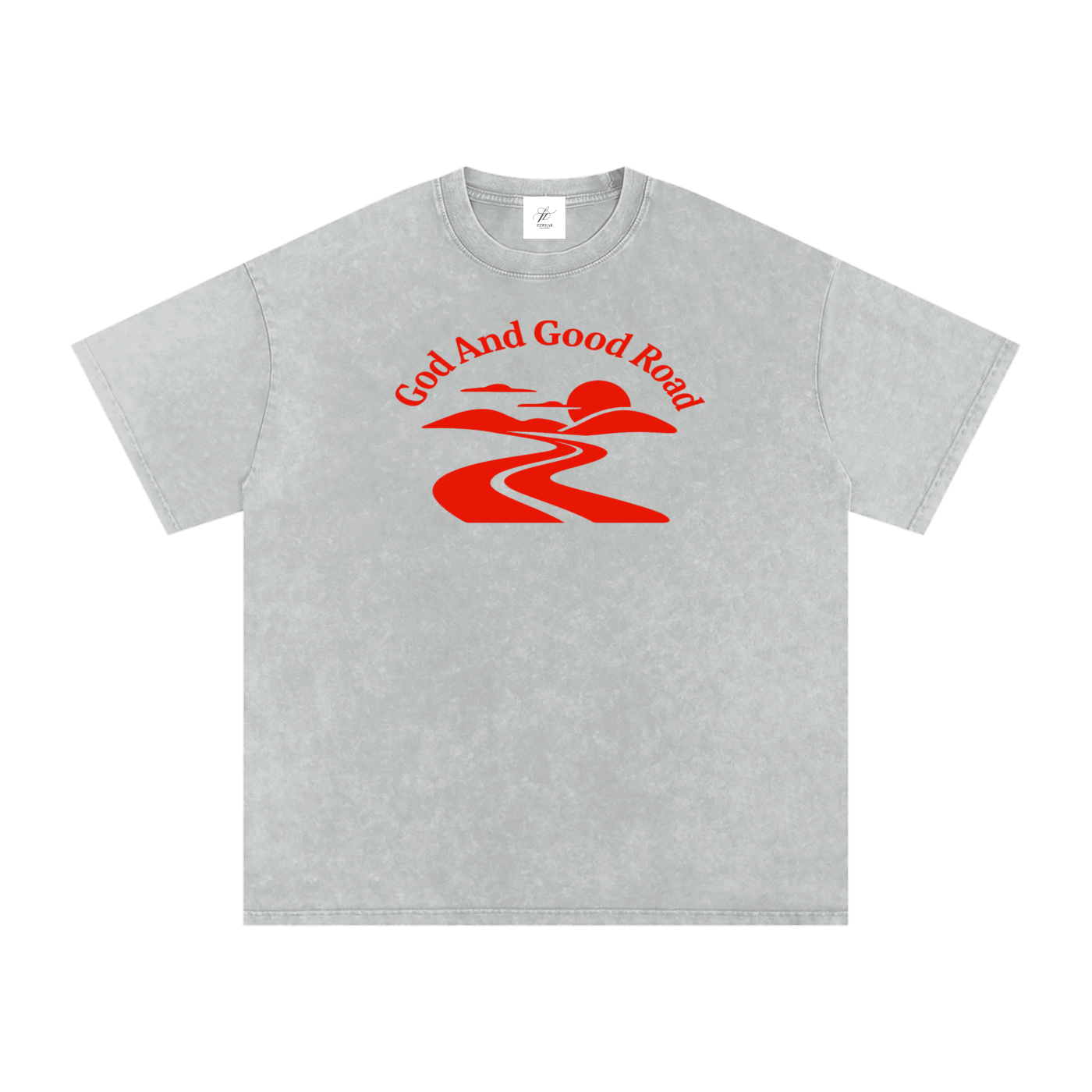 FZ Unisex Acid Wash Good Road Oversize Tee