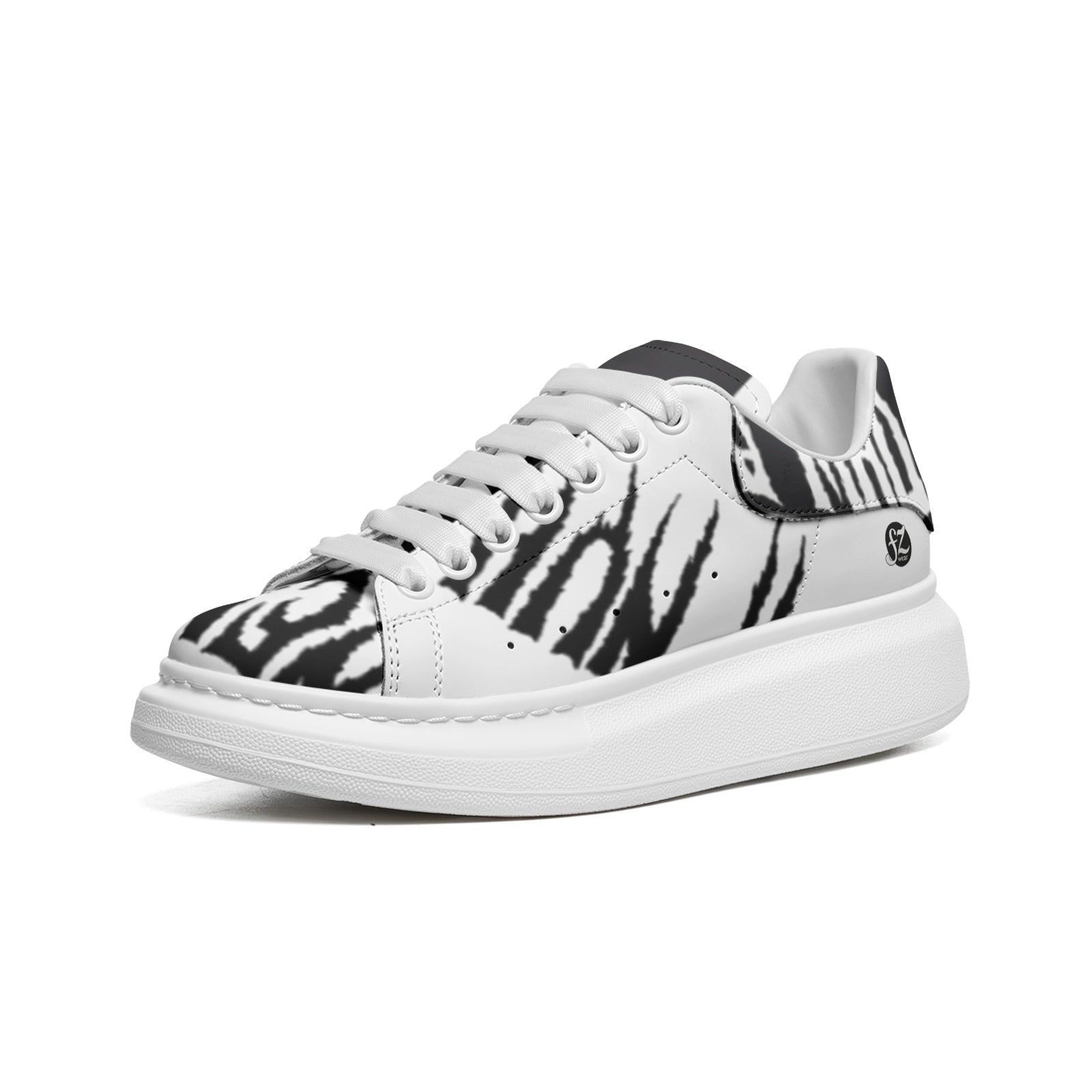 FZ Unisex Non Slip Lace Up Faux Leather Sneakers