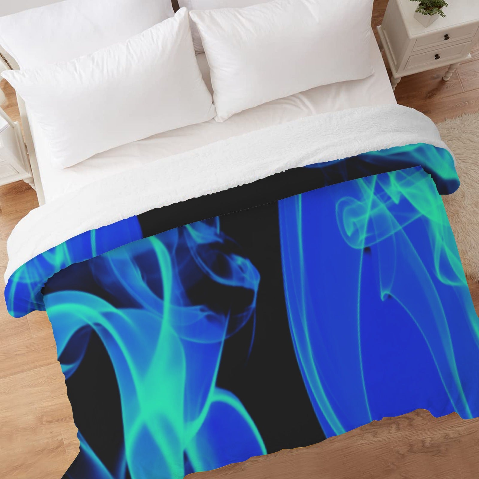 FZ Smoke Style Sherpa Fleece Blanket