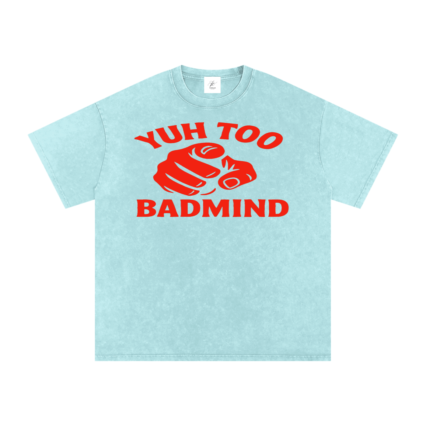 FZ Unisex Acid Wash Too Badmind Oversize Tee