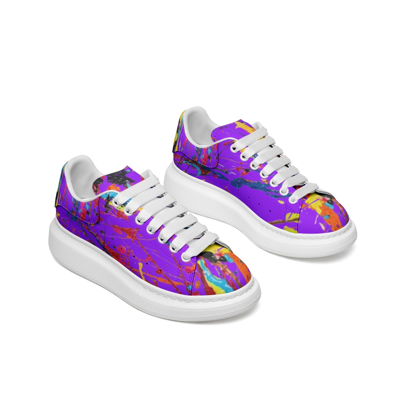FZ Unisex LP Non Slip Lace Up Faux Leather Sneakers