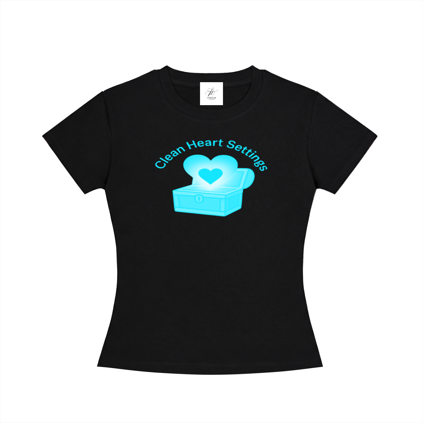 FZ Women's Slim Fit Clean Heart Crewneck Tee