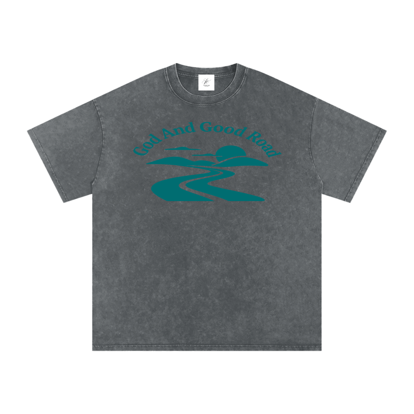 FZ Unisex Acid Wash Good Road Oversize Tee