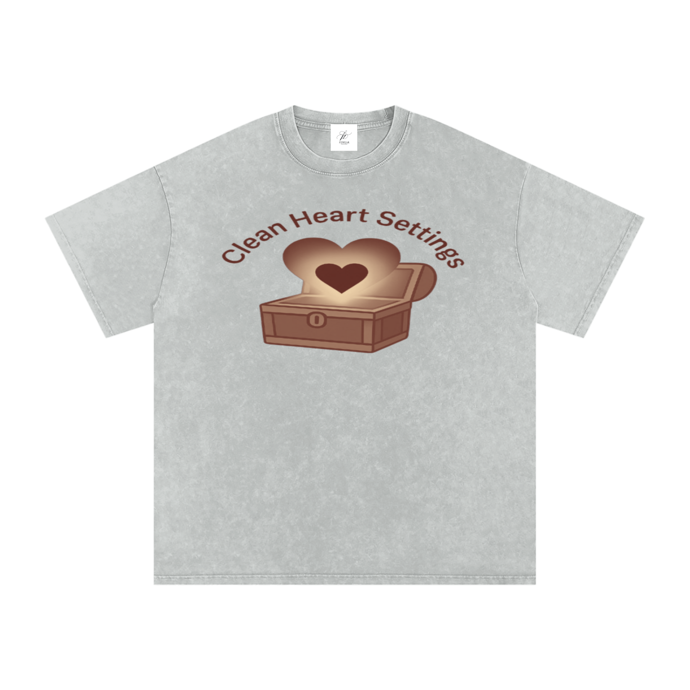 FZ Unisex Acid Wash Clean Heart Oversize Tee