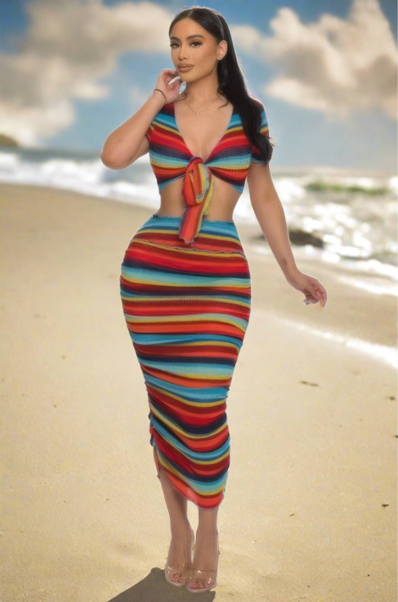 FZ Women's Color Me Mine Beach Sarong Skirt Suit - FZwear