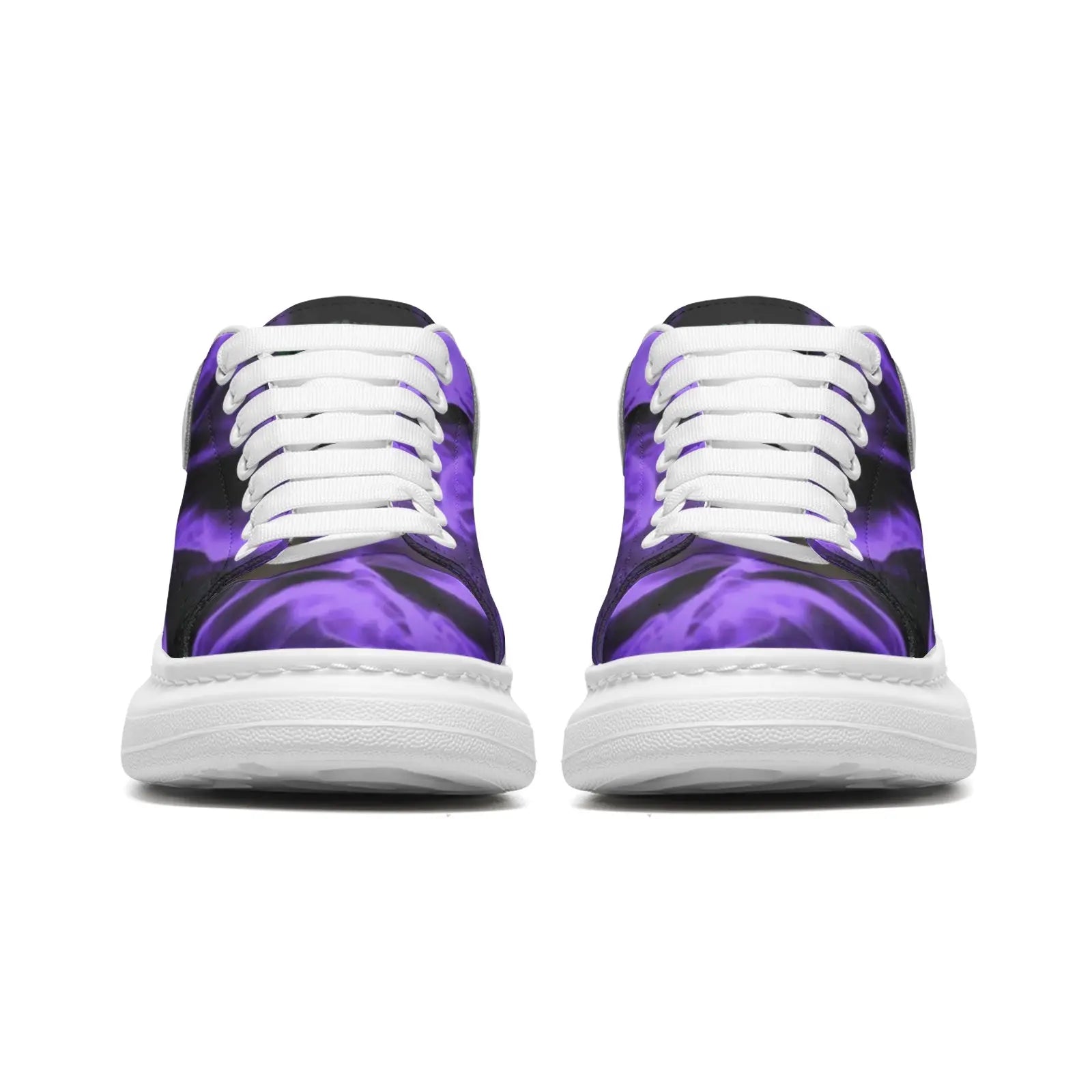 FZ Unisex Non Slip Lace Up Faux Leather Sneakers Printy6