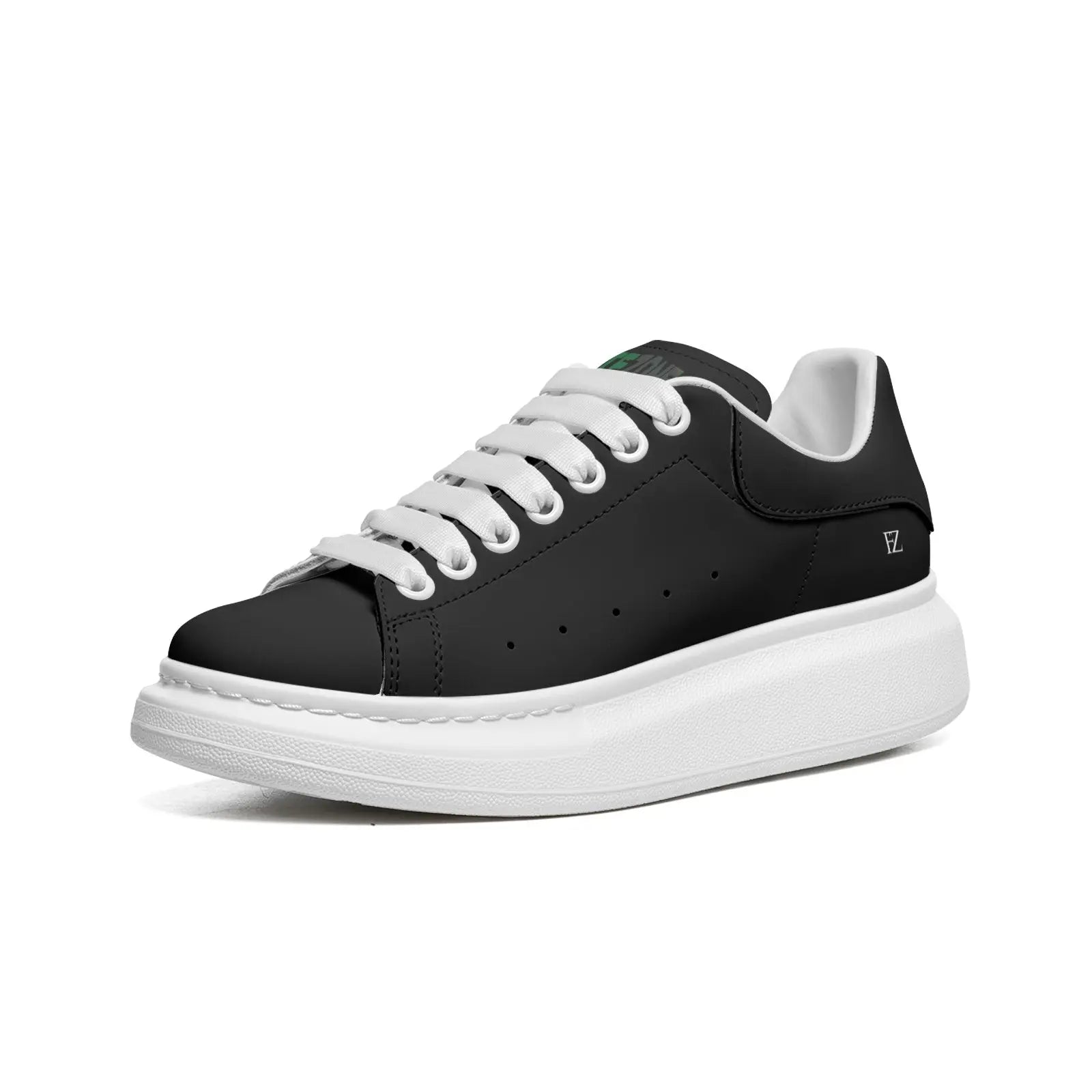 FZ Unisex Non Slip Lace Up Faux Leather Sneakers Printy6