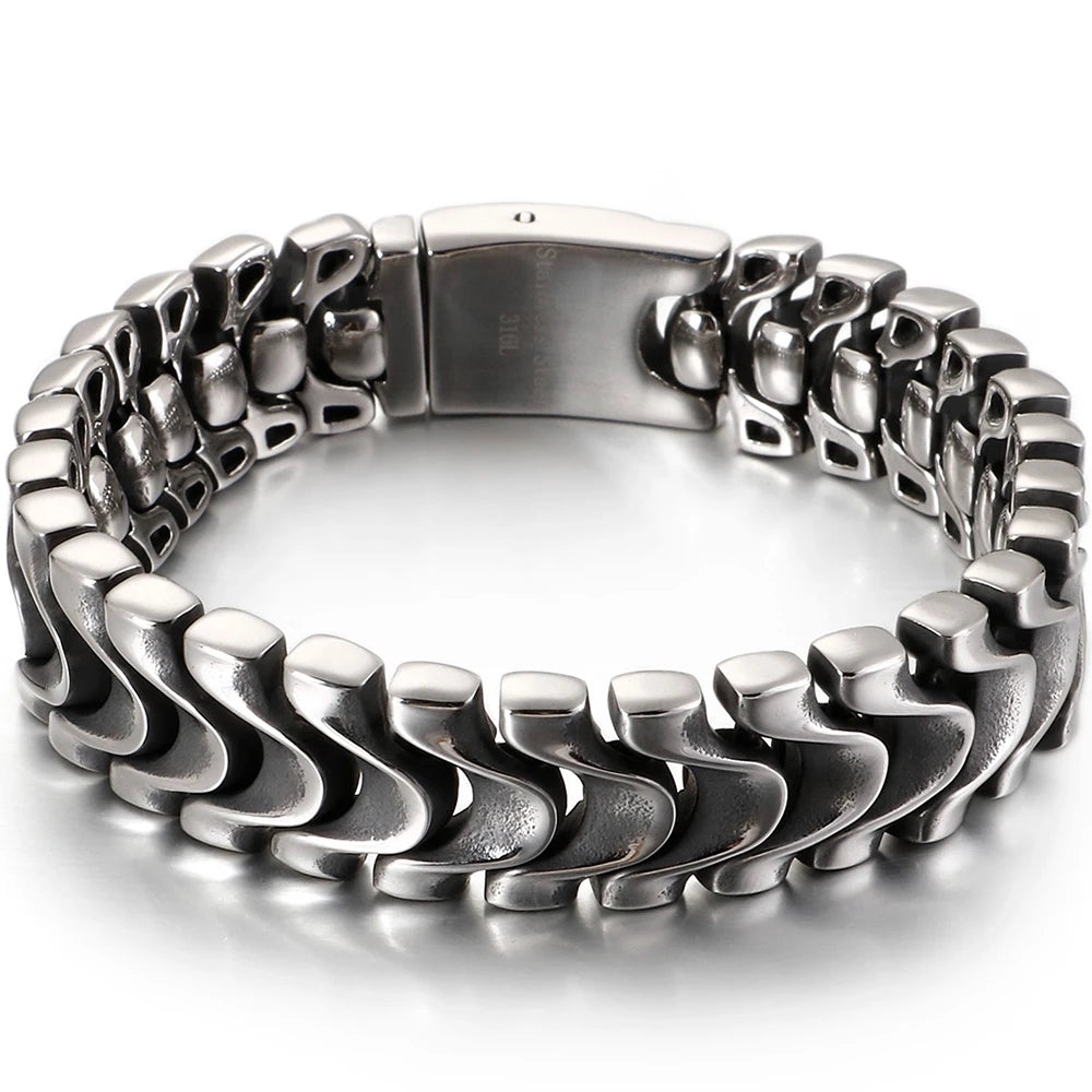FZ Punk Rocker Skull Stainless Steel Chain Bracelet - FZwear