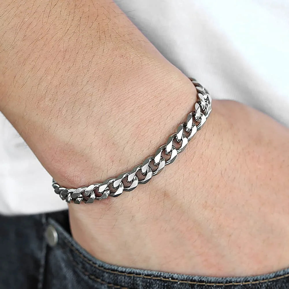 FZ Stainless Steel Curb Cuban Link Chain Bracelet - FZwear