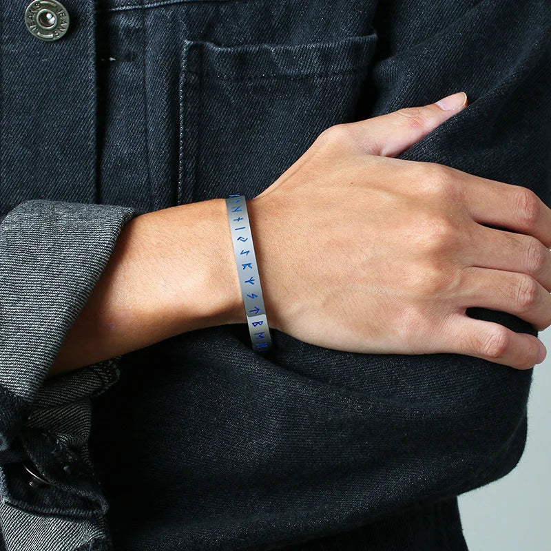 FZ Viking Cuff Nordic Rune Norse Stainless Steel Bracelet - FZwear