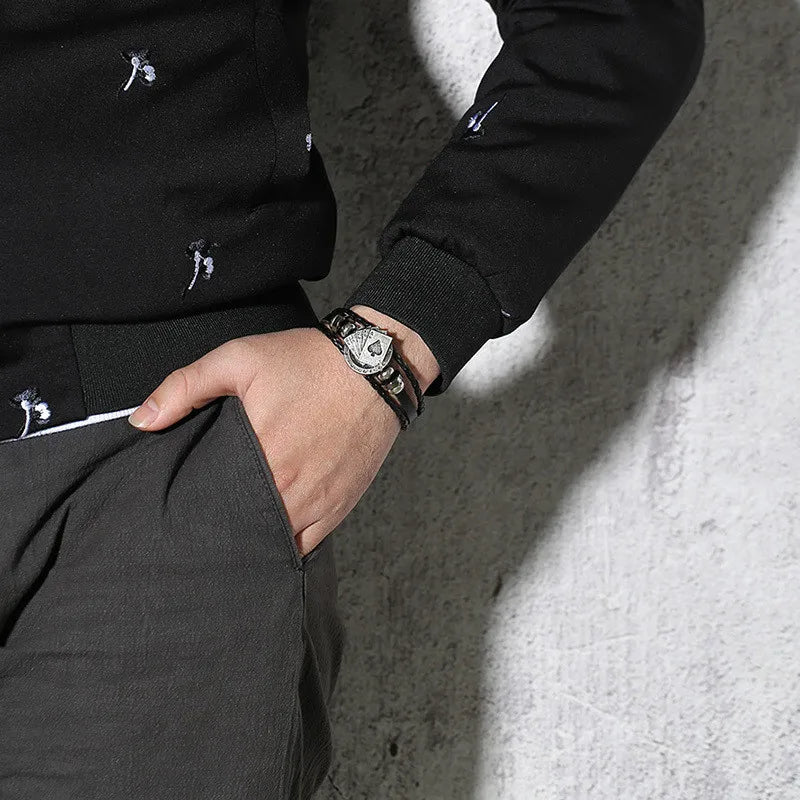 FZ Vintage Leather Multilayer Braided Bracelet - FZwear