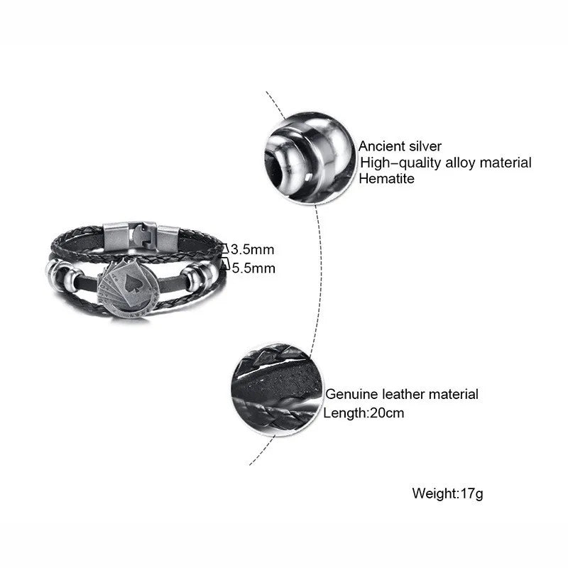 FZ Vintage Leather Multilayer Braided Bracelet - FZwear