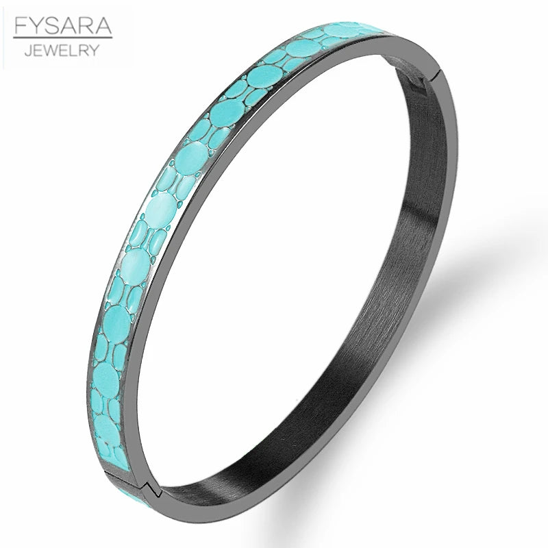FZ Geometry Black Blue Stainless Steel Bracelet - FZwear