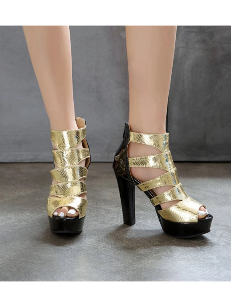 FZ Women's Sexy Peep Toe Chunky High Heel Sandals Shoes - FZwear