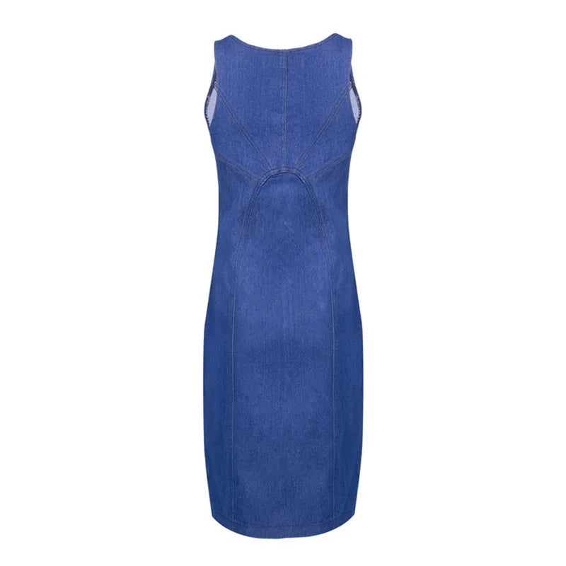 FZ Women's Sexy Sleeveless Sexy Split Mini Denim Dress - FZwear