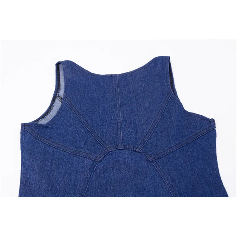 FZ Women's Sexy Sleeveless Sexy Split Mini Denim Dress - FZwear