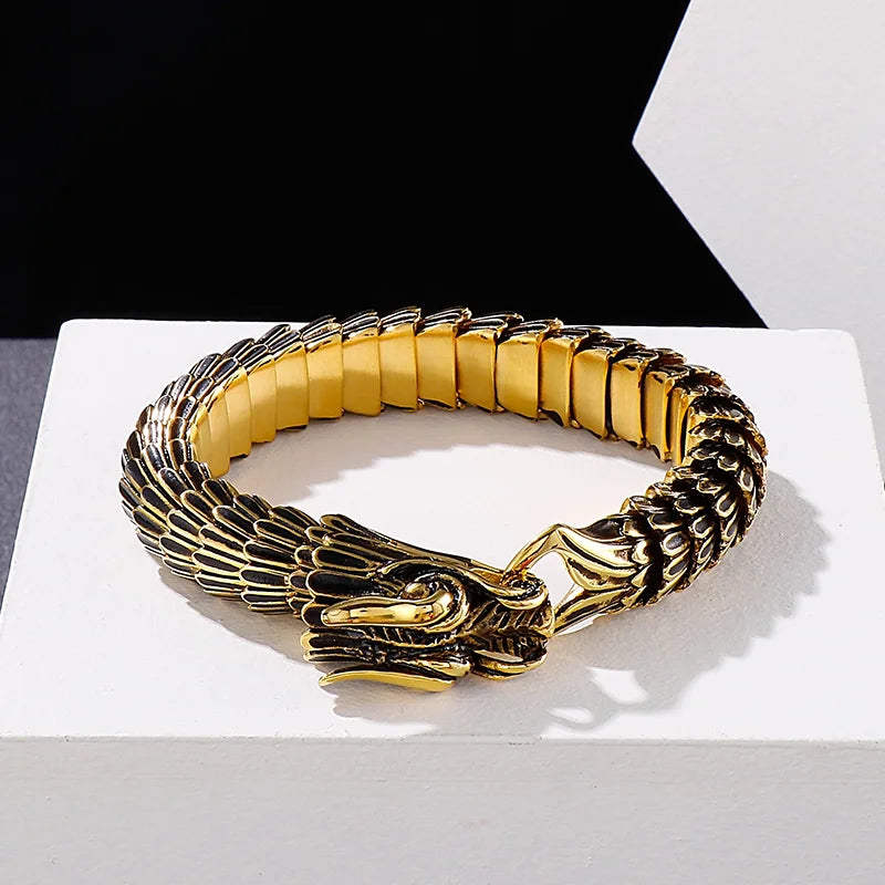 FZ Dragon Link Chain Viking Stainless Steel Punk Vintage Bracelet - FZwear