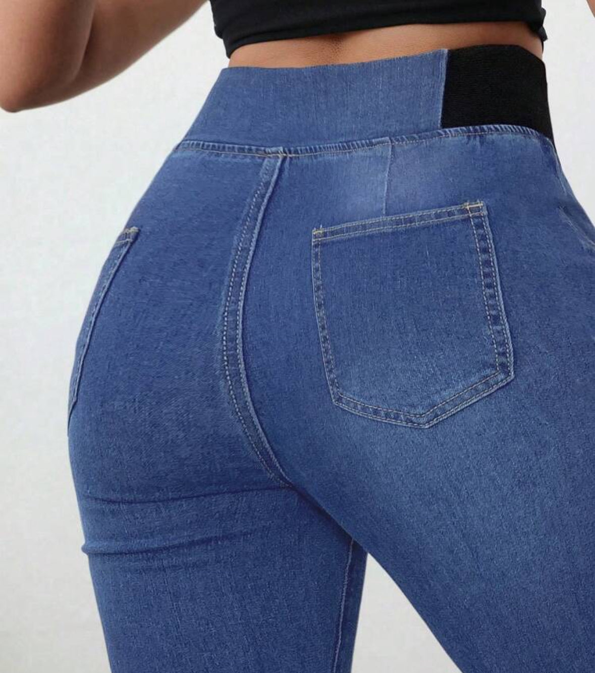 FZ Women's Skinny Stretch Flared High Waist Denim Pants