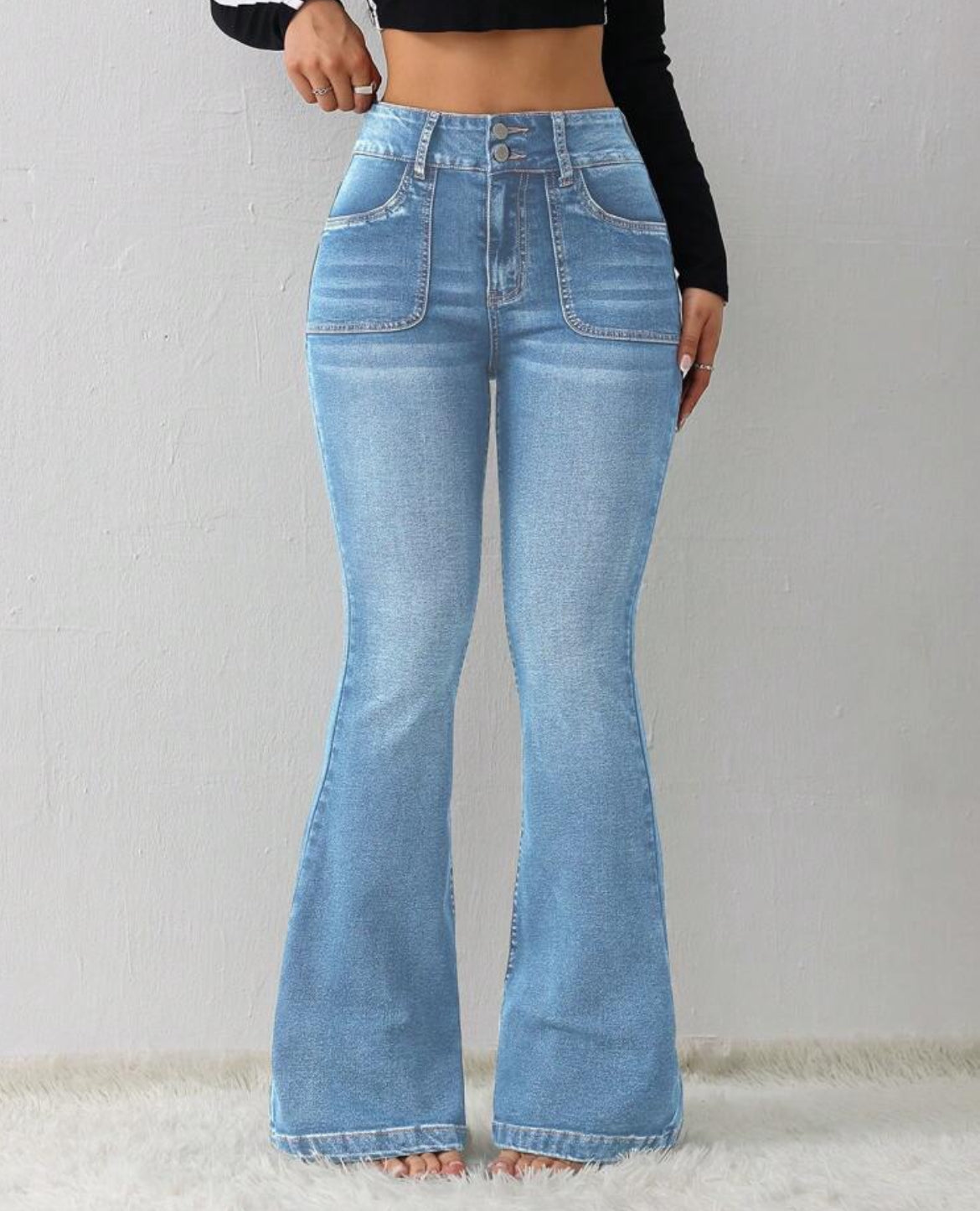 FZ Women's Casual Skinny Stretch Flared Denim Pants