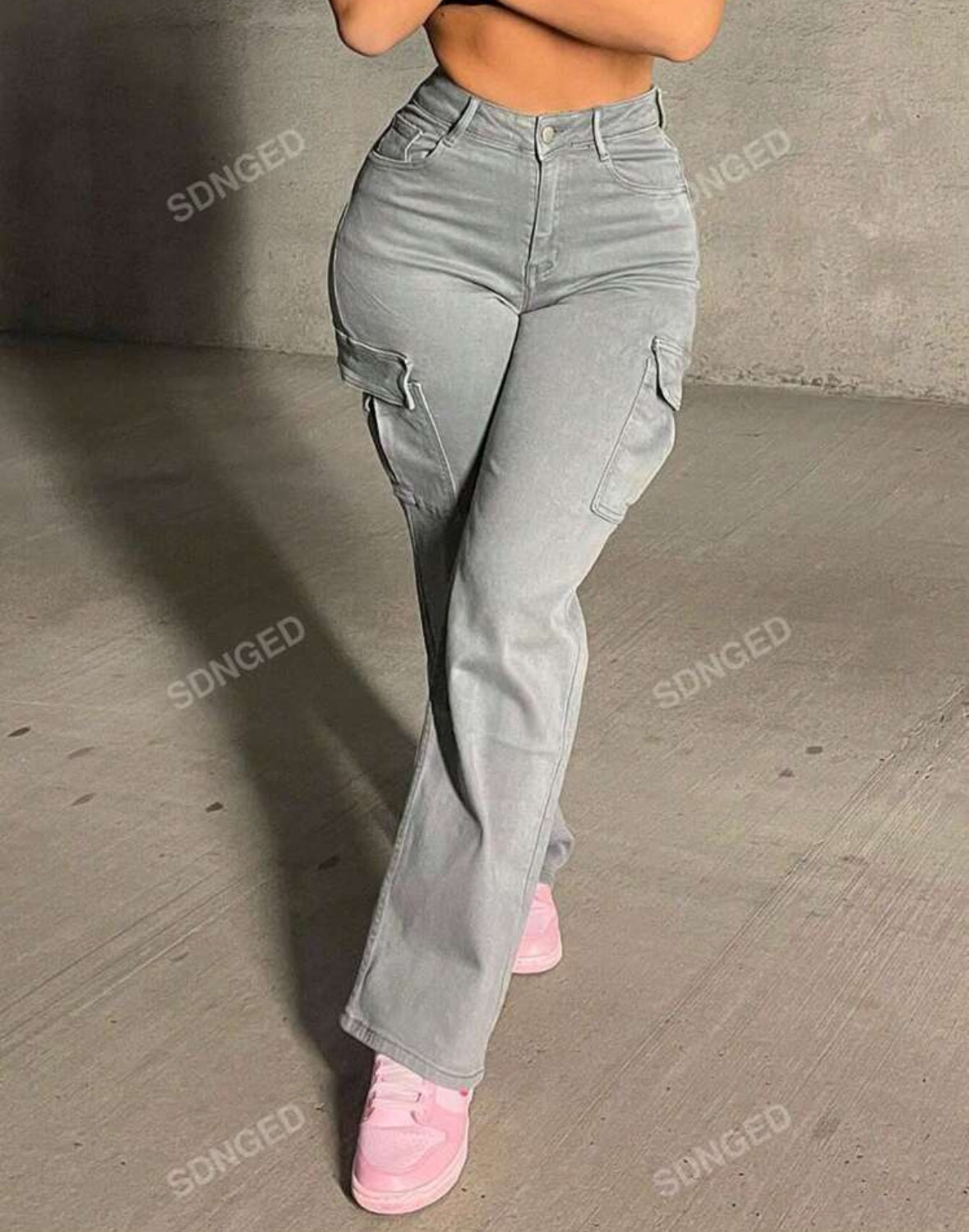 FZ Women's Fashionable Born Big Pocket Slim Fit Cargo Pants