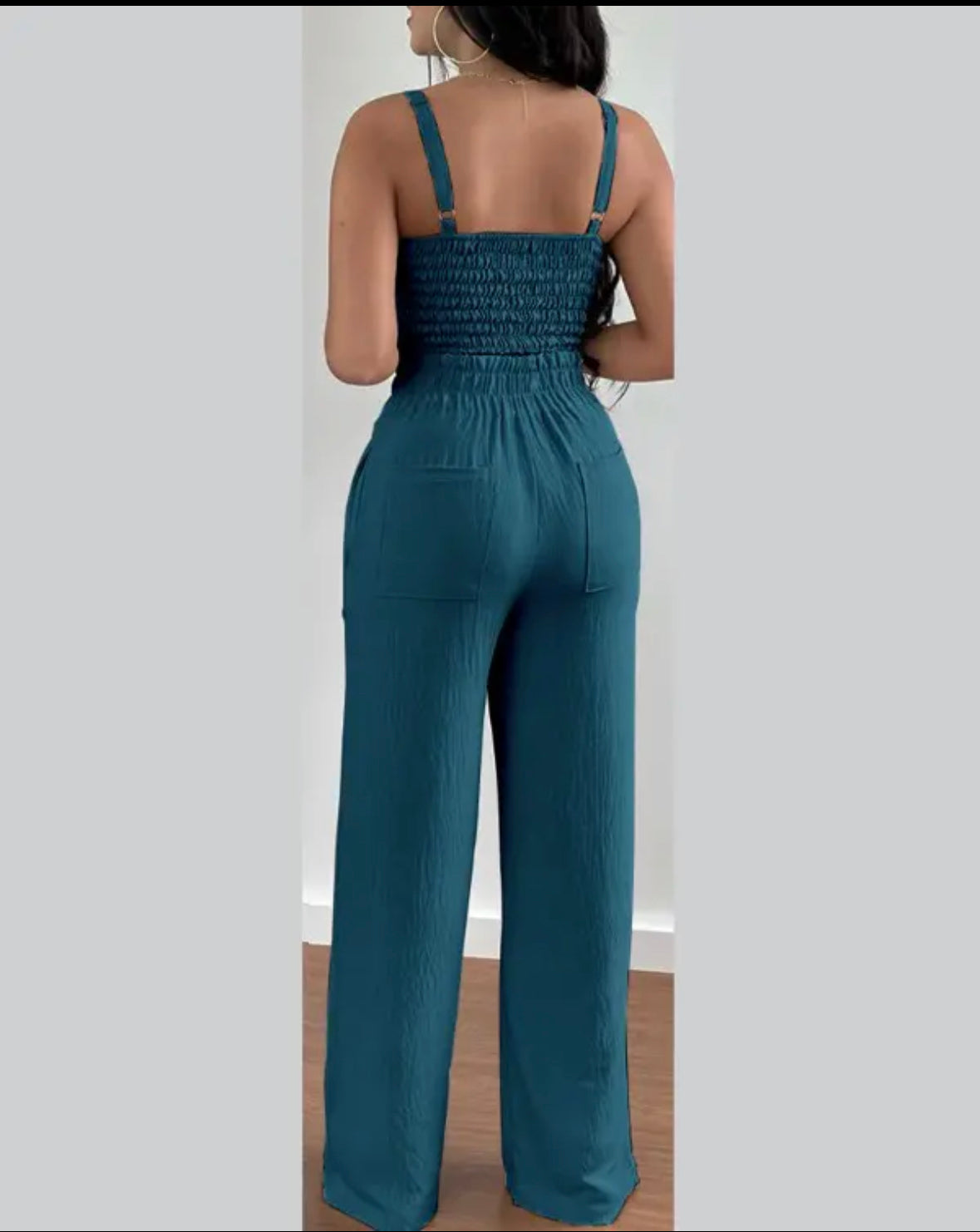 FZ Women's Shirred Design Wide Leg Pants Suit - FZwear
