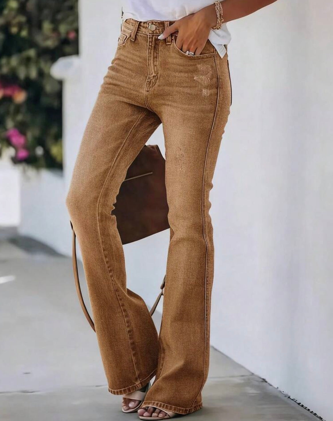 FZ WOmen's Faded Slim Fit Versatile Bootcut Denim Pants