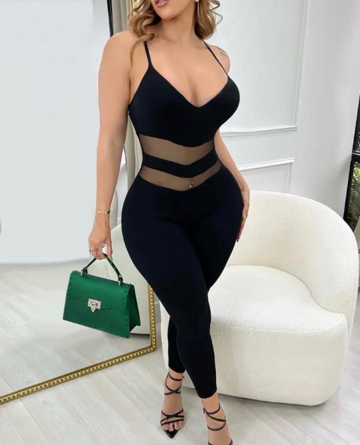 FZ Women's Sheer Mesh Backless Jumpsuit - FZwear