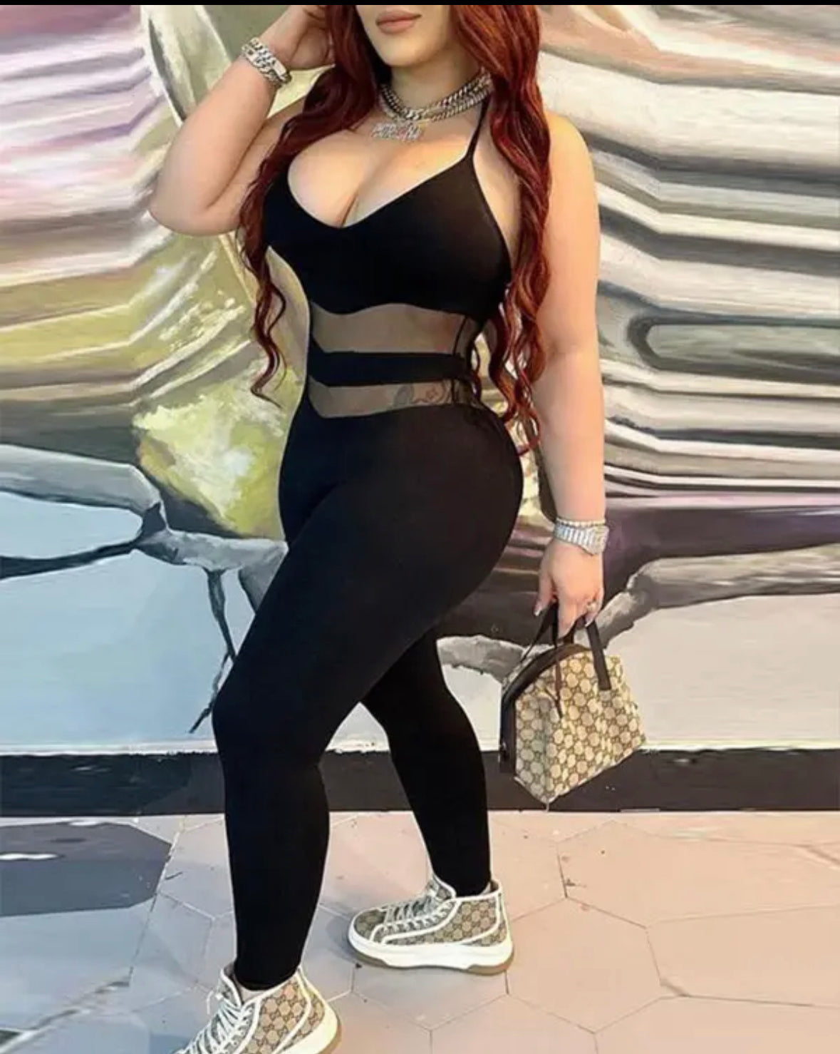 FZ Women's Sheer Mesh Backless Jumpsuit - FZwear