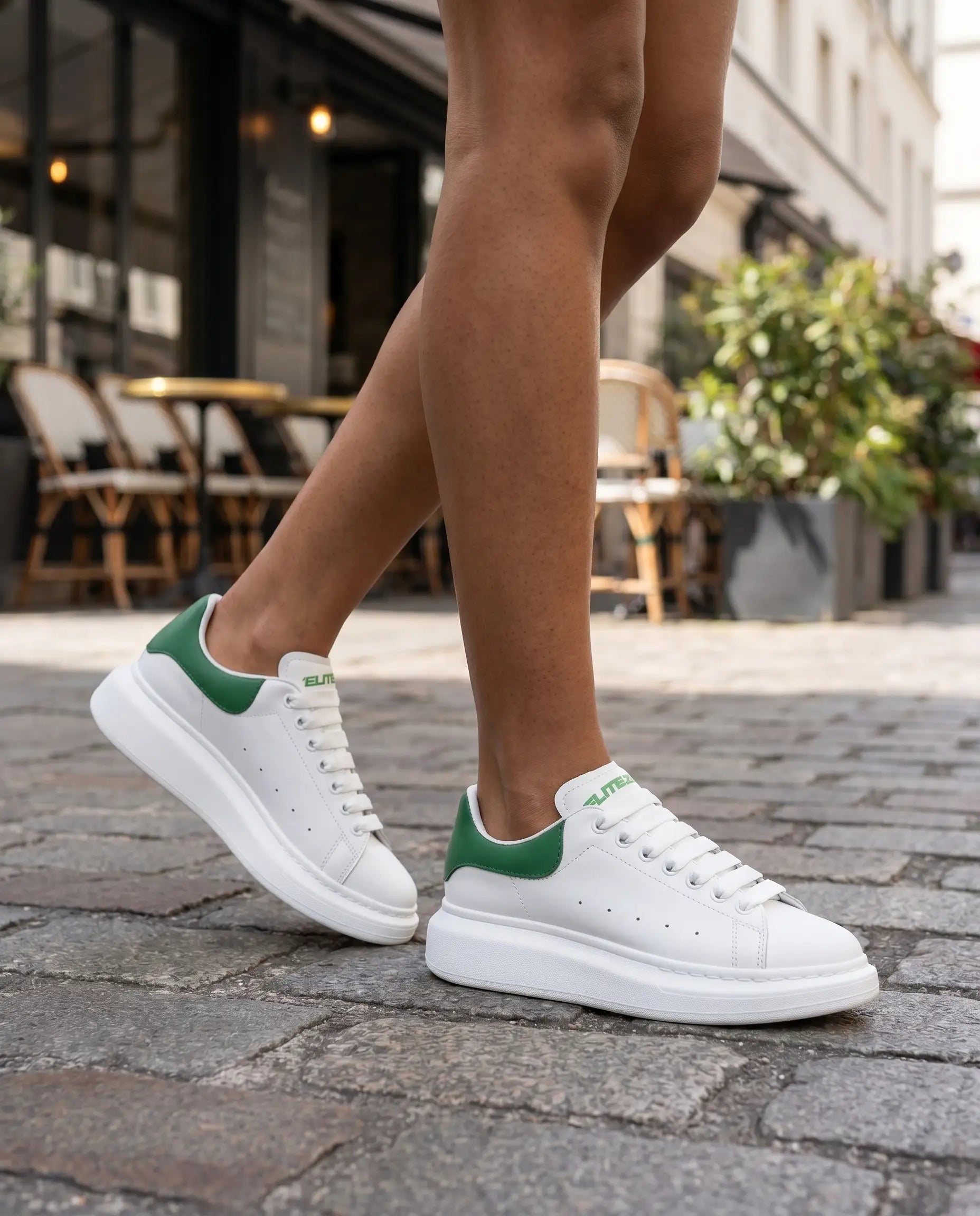FZ Unisex Non Slip Lace Up Faux Leather Sneakers