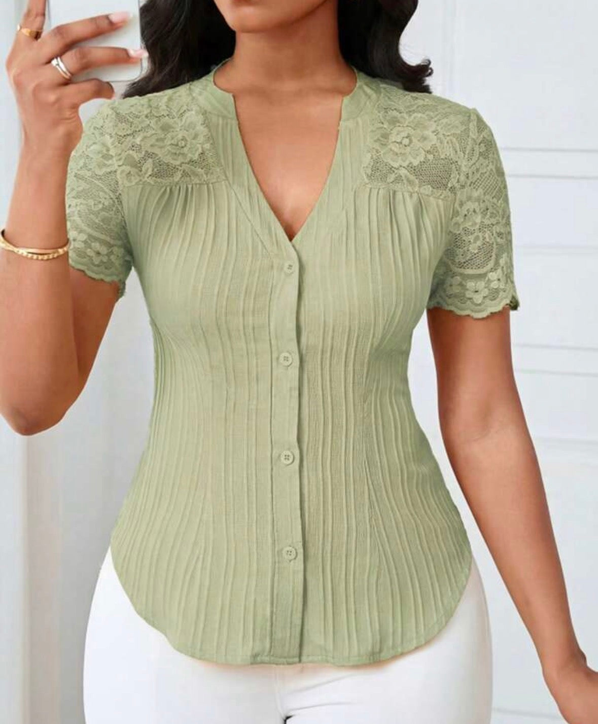 FZ Women's Casual Solid Color Simple Commuter Top