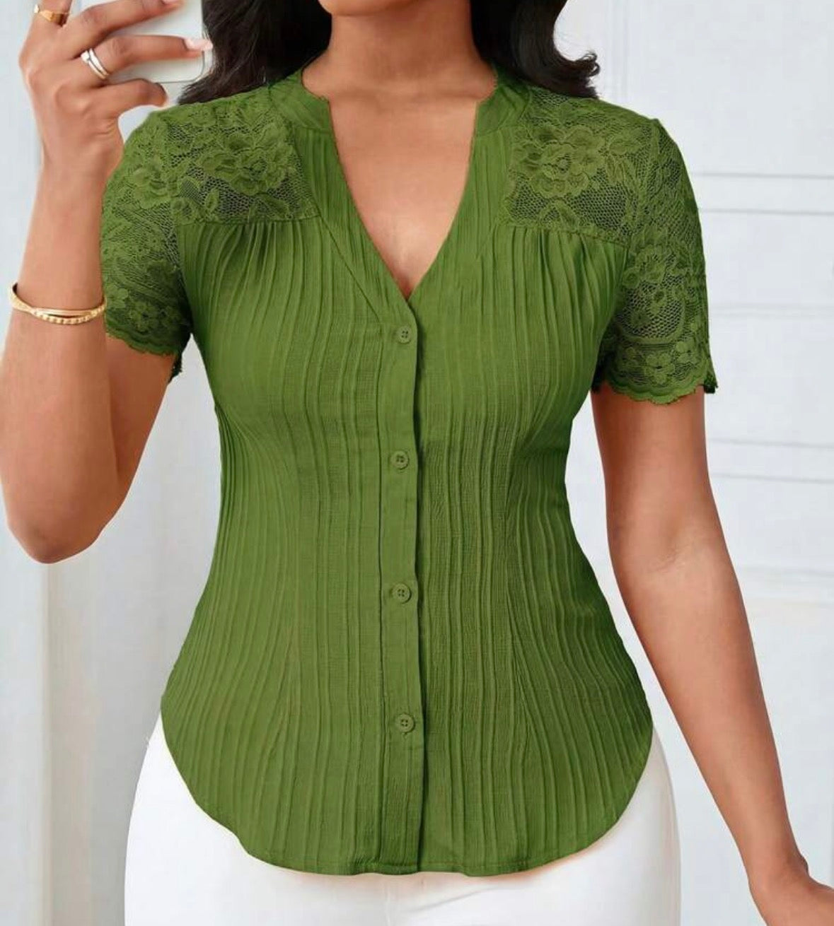 FZ Women's Casual Solid Color Simple Commuter Top