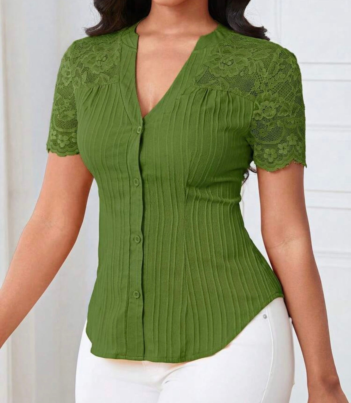 FZ Women's Casual Solid Color Simple Commuter Top