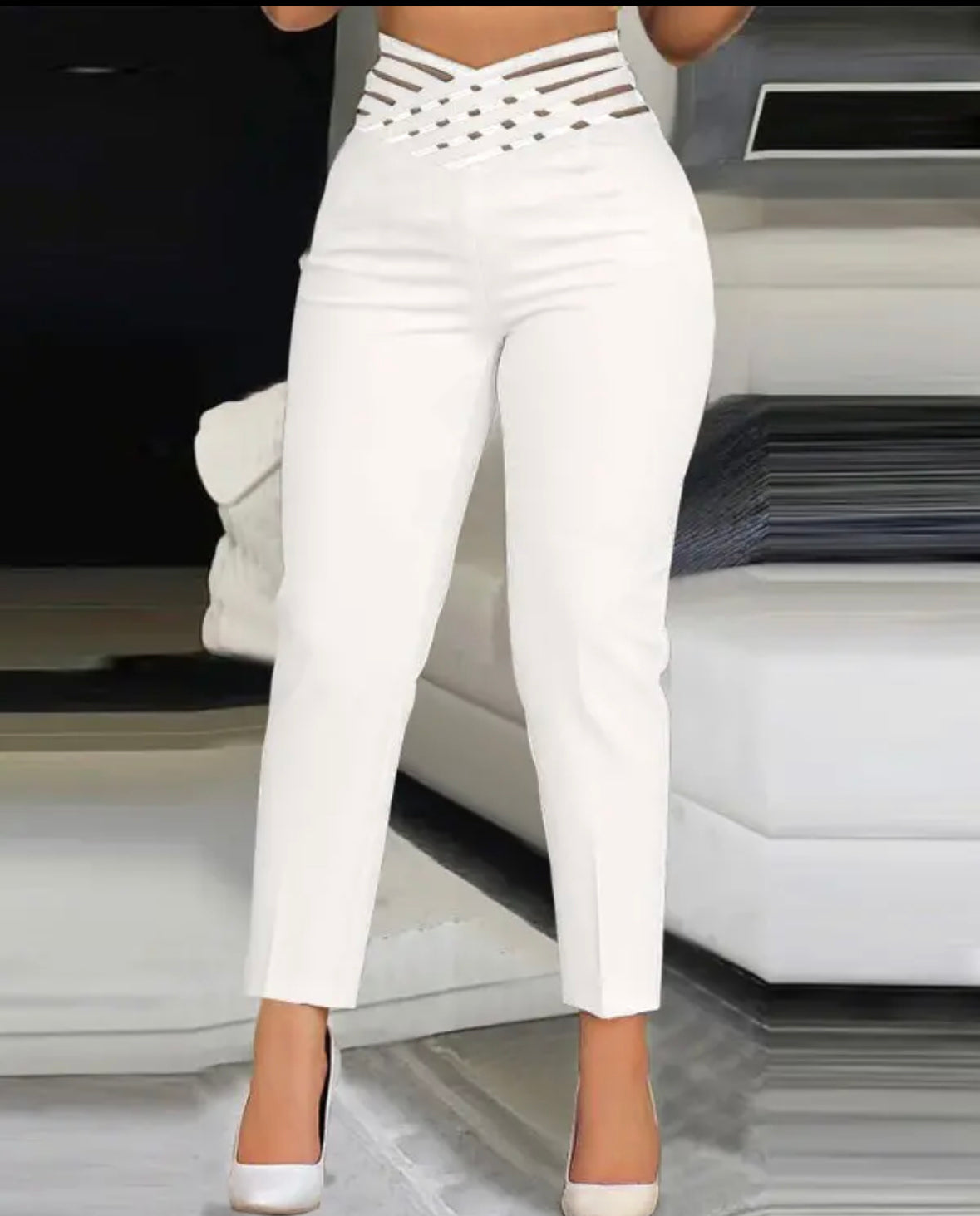 FZ Women's Overlap Waist Hollow Out Work Pants - FZwear