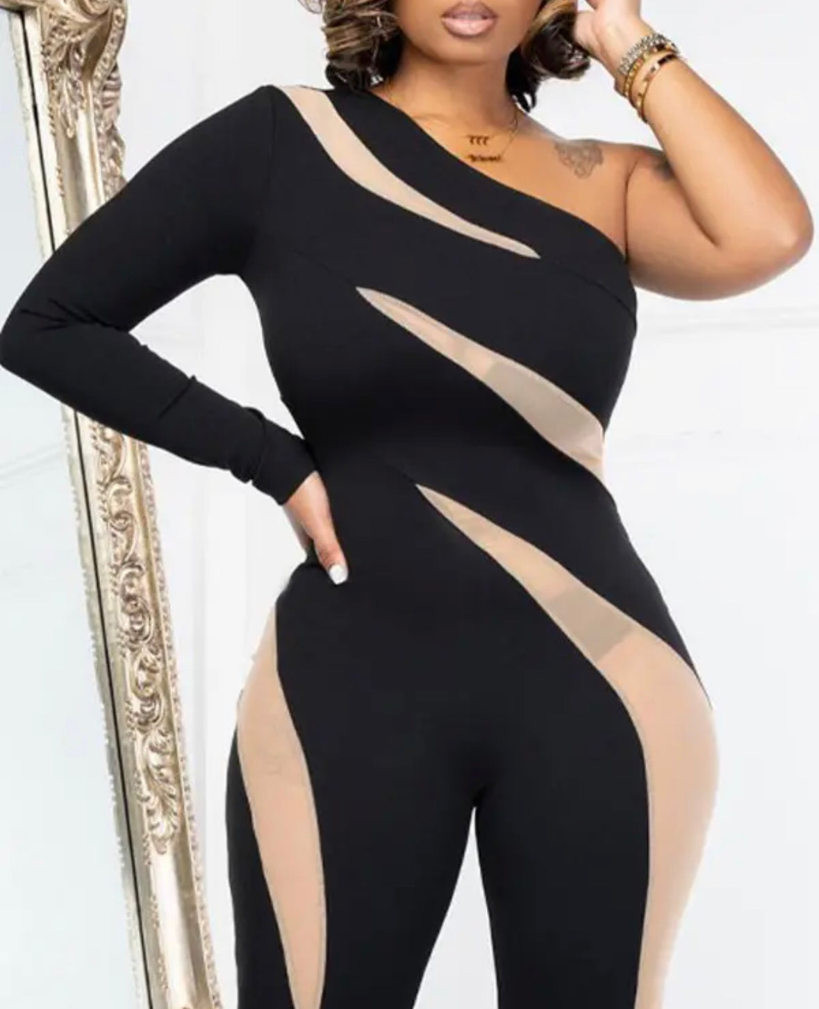FZ Women's Sheer Mesh Patch Jumpsuit - FZwear