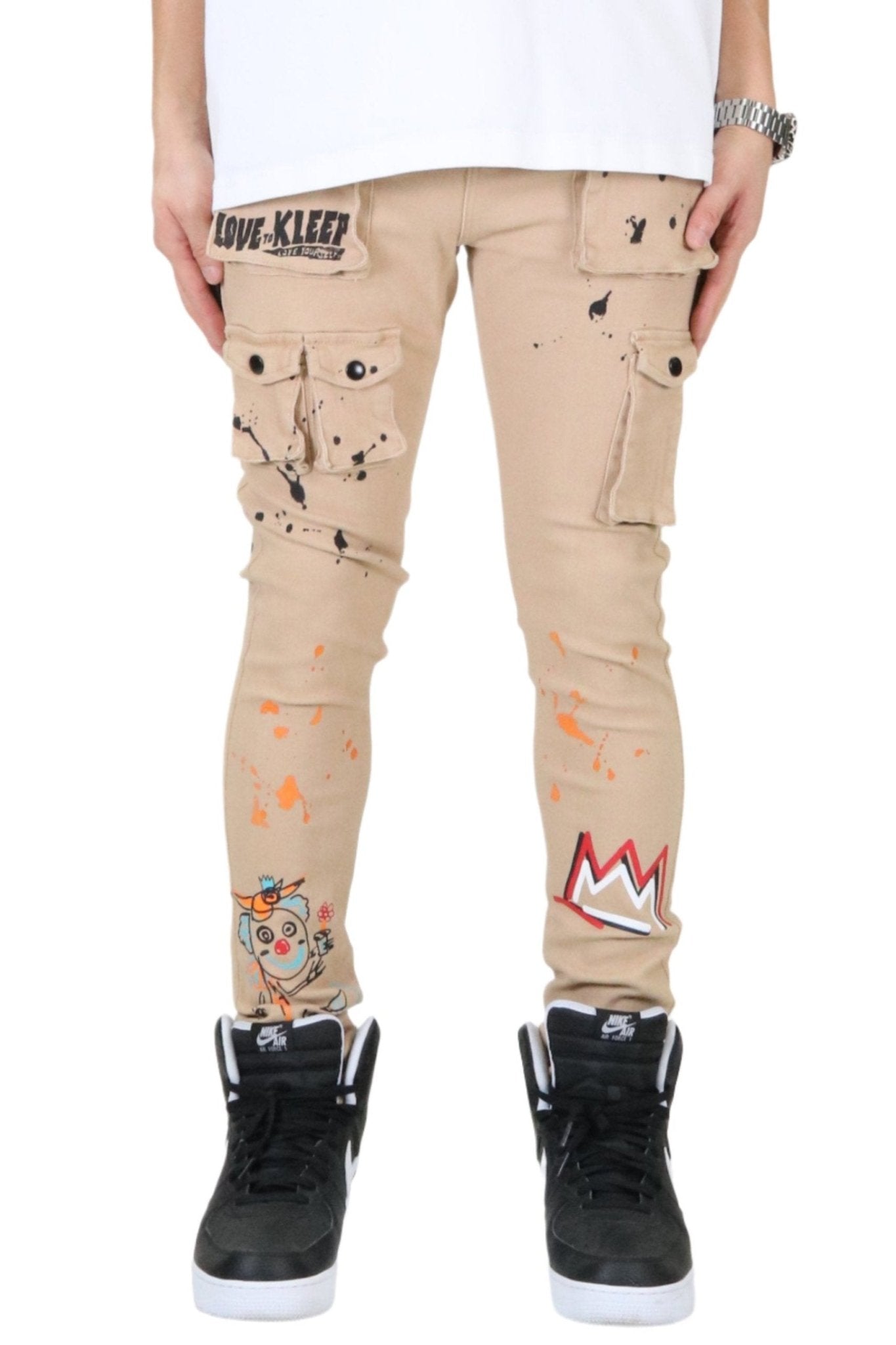 Bano Men's premium skinny twill cargo pants.