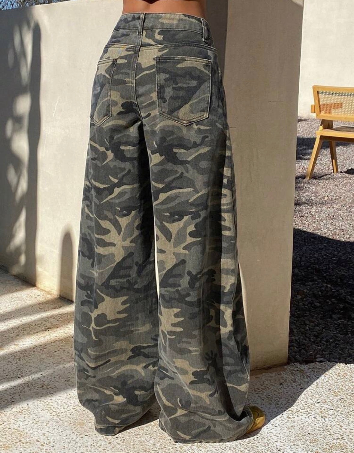FZ Women's Loose Straight Leg Camouflage Casual Denim Pants