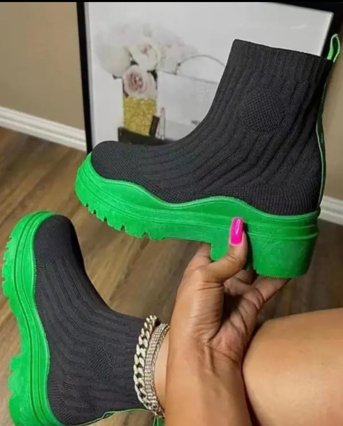 FZ Women's Platform Round Toe Knit Boots - FZwear