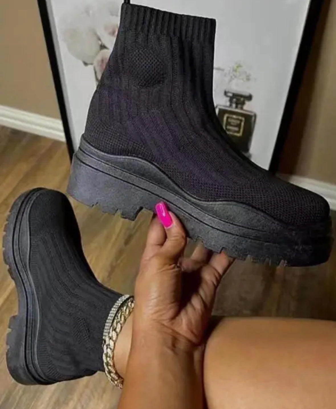 FZ Women's Platform Round Toe Knit Boots - FZwear