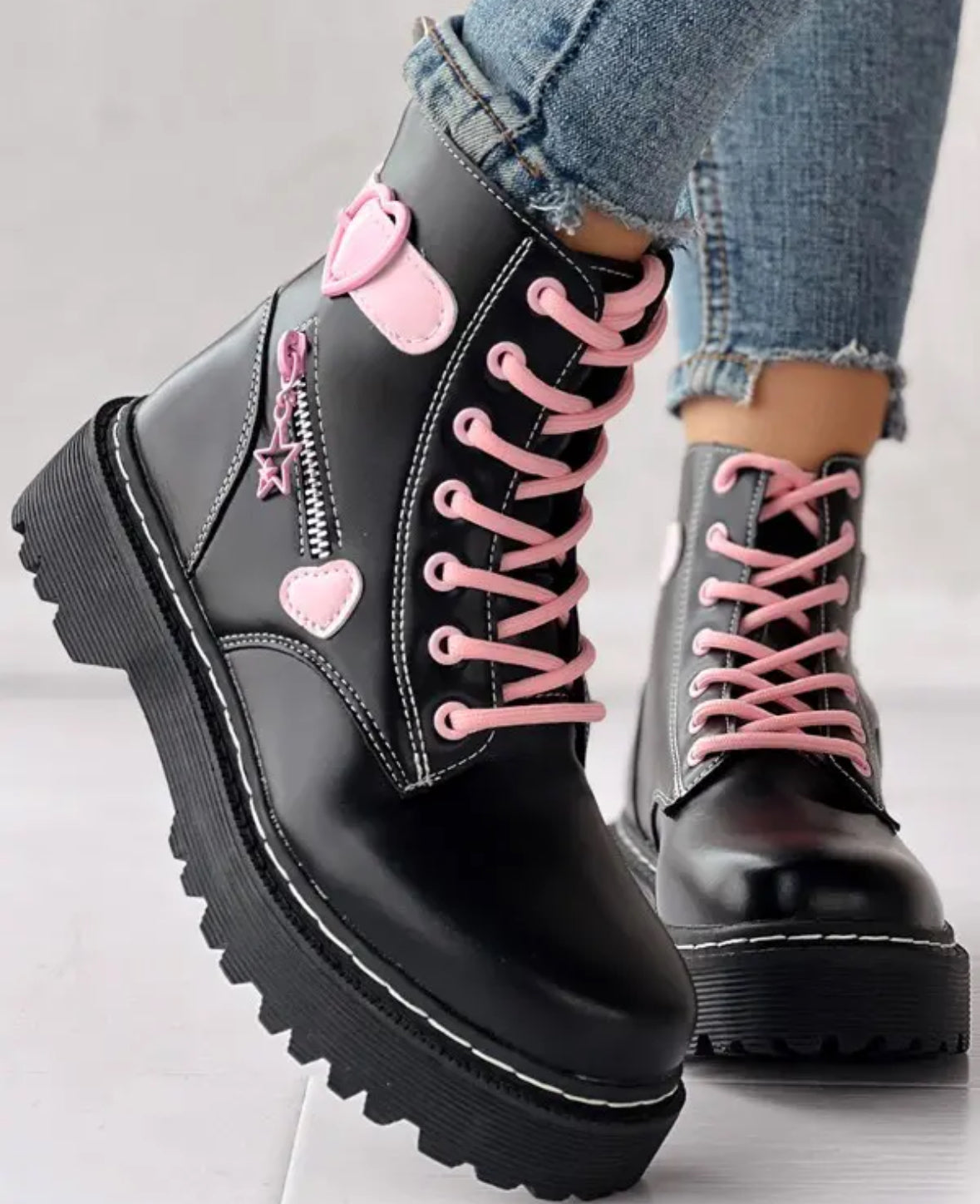 FZ Women's Heart Buckled Zipper Design Ankle Boots - FZwear