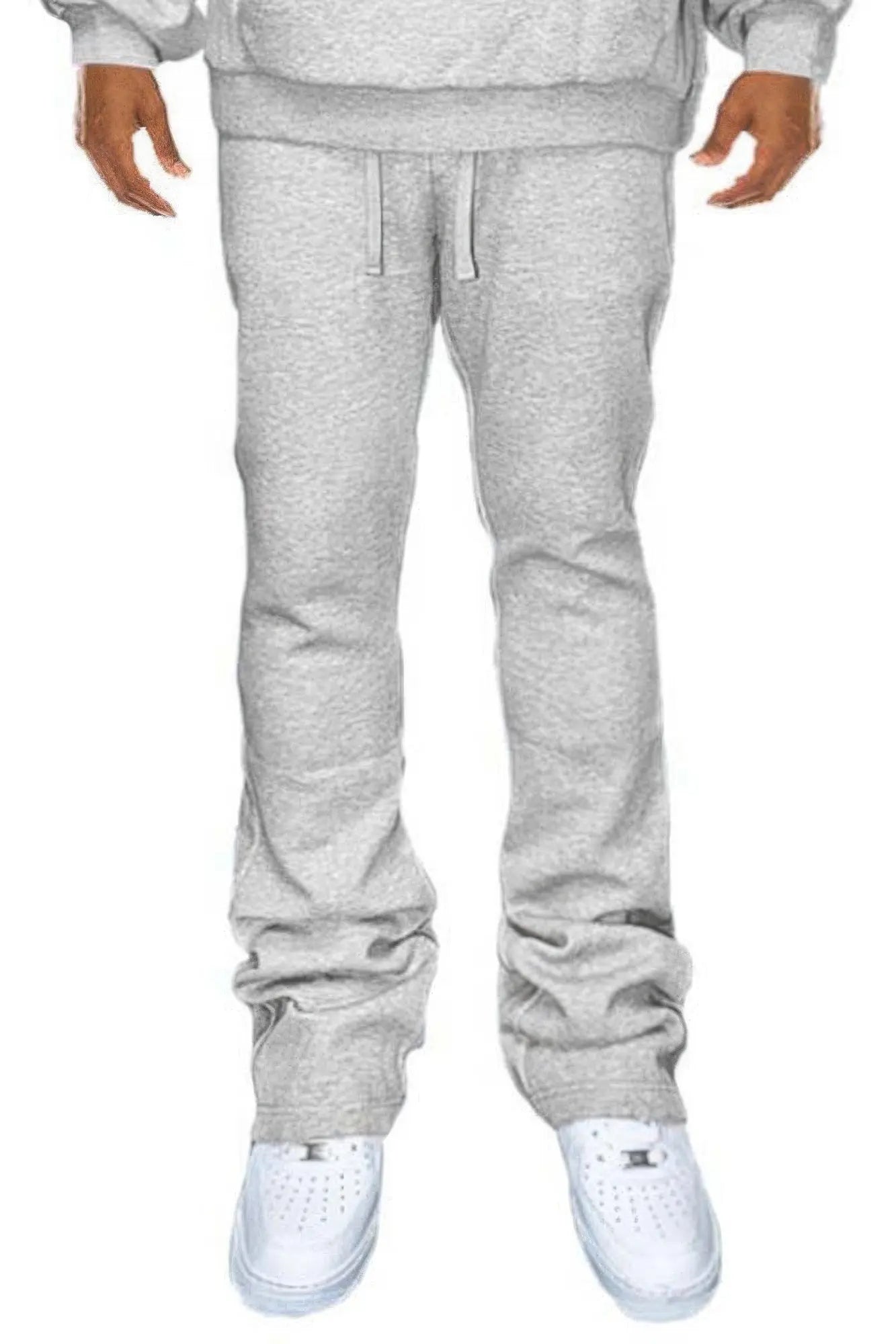 Men's Solid Stacked Flared Sweat Pants CCWHOLESALECLOTHING