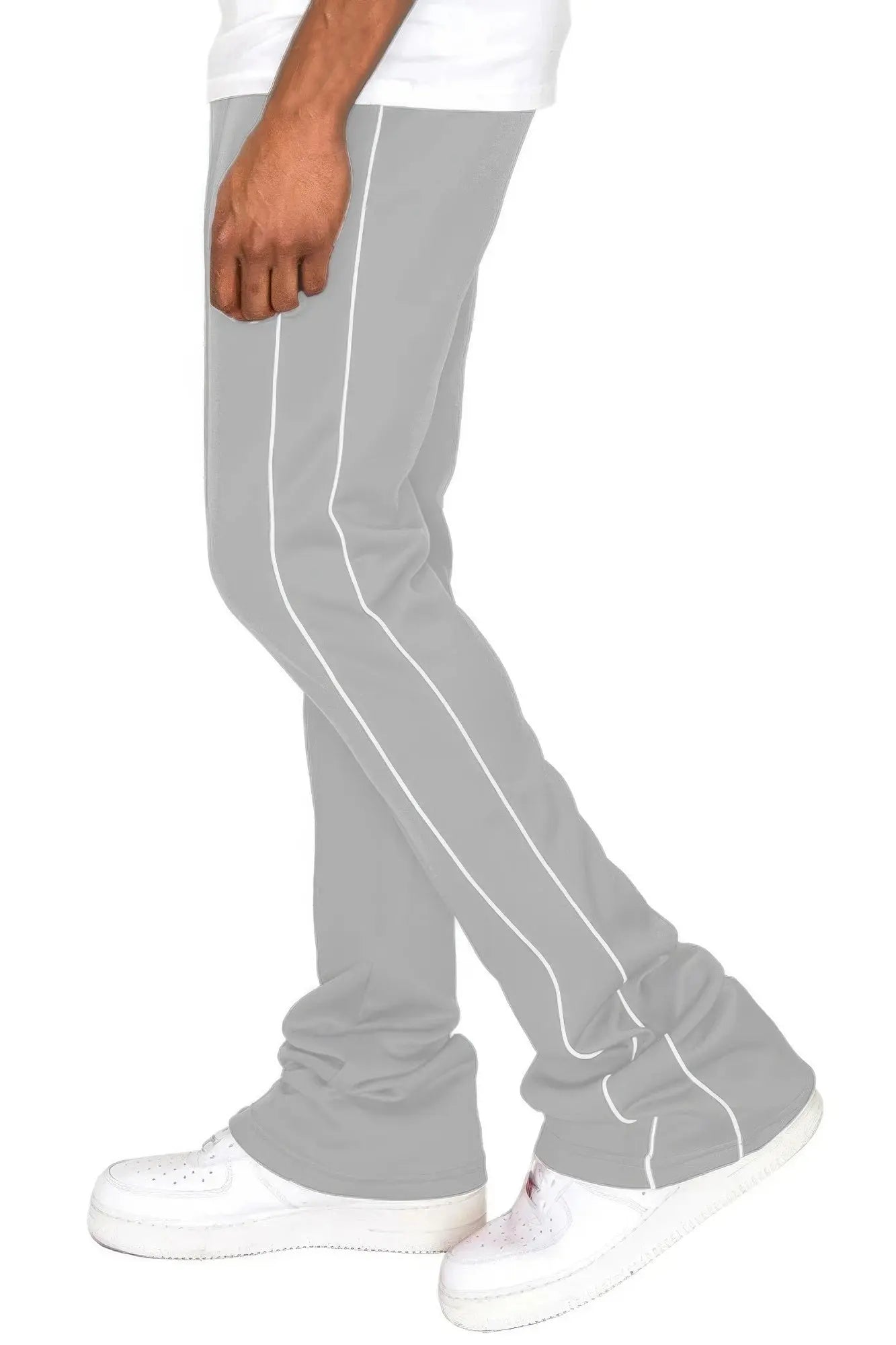 Mens Side Pipe Stacked Flare Pants CCWHOLESALECLOTHING