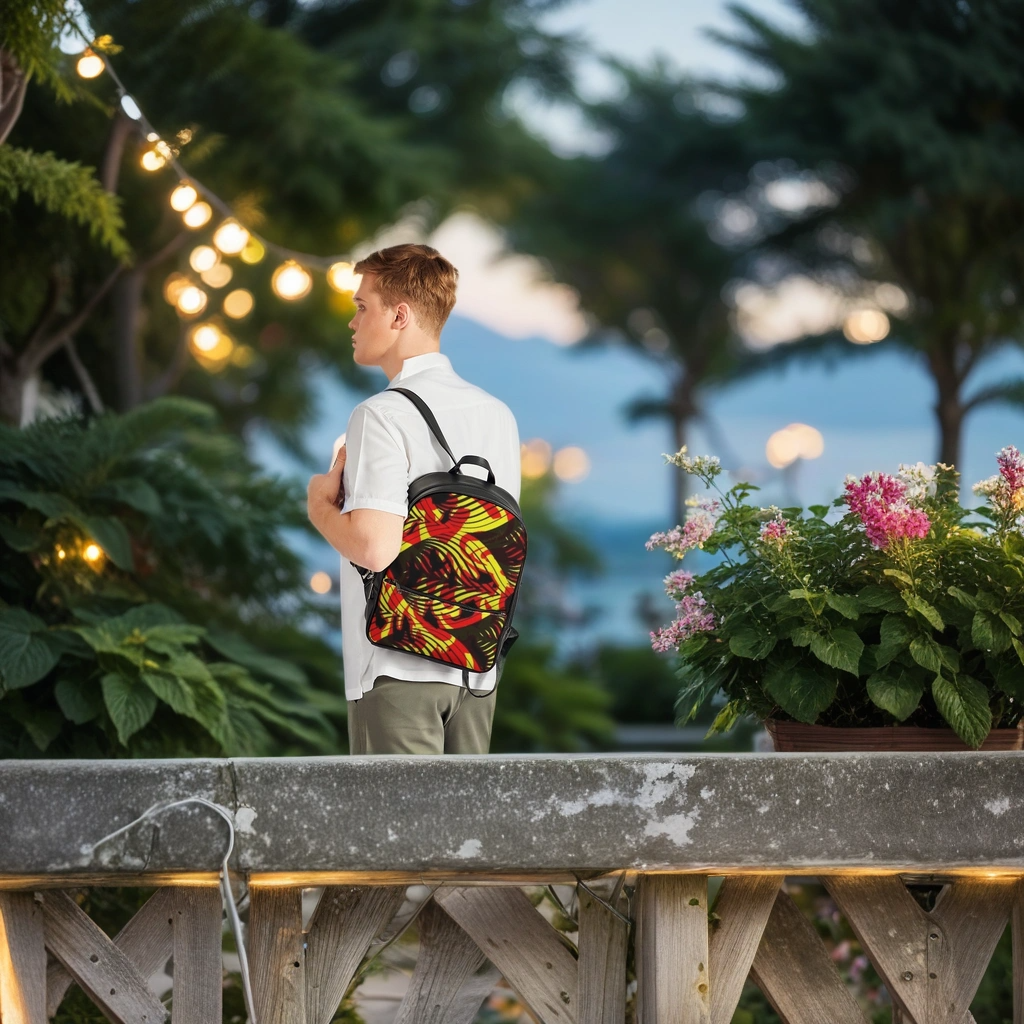 FZ AFRICAN PRINT Classic Faux Leather Backpack - FZwear