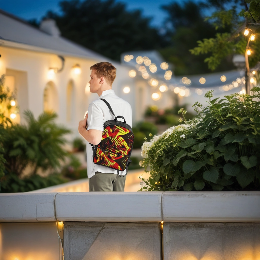 FZ AFRICAN PRINT Classic Faux Leather Backpack - FZwear