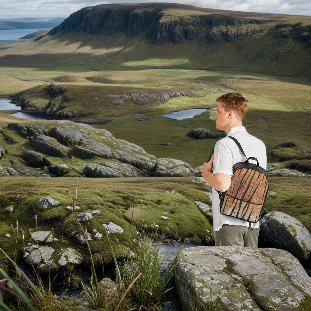 FZ AFRICAN TIGER PRINT Classic Faux Leather Backpack - FZwear