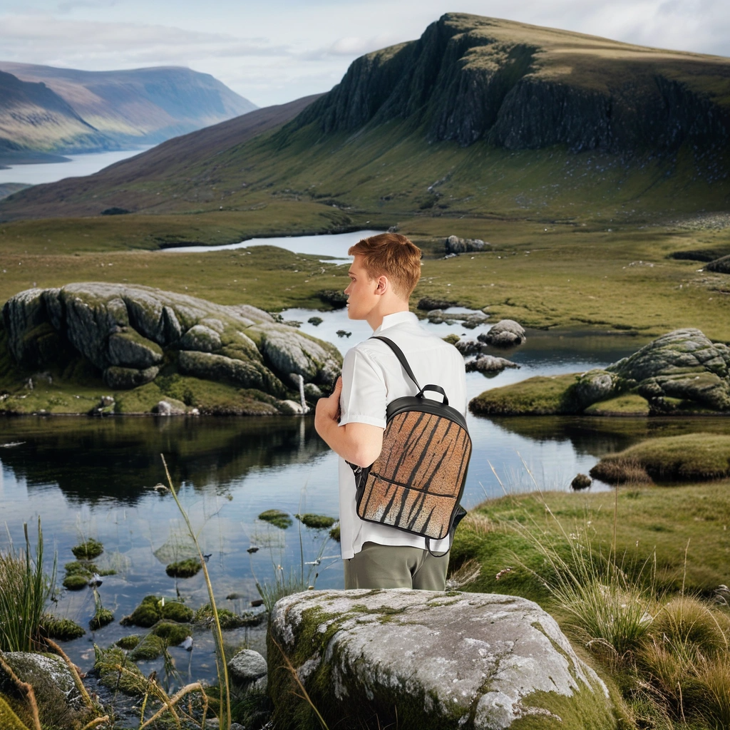 FZ AFRICAN TIGER PRINT Classic Faux Leather Backpack - FZwear