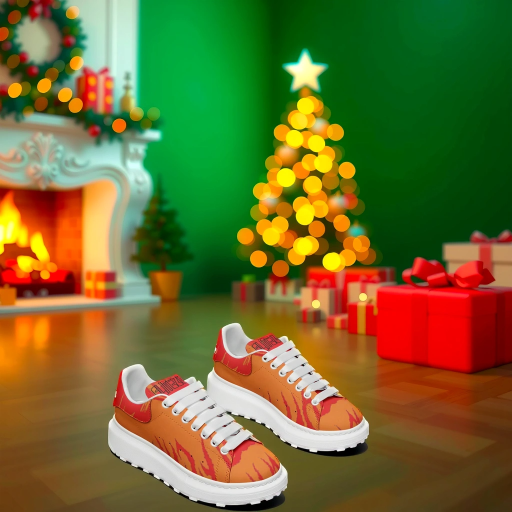 FZ Unisex Non Slip Lace Up Faux Leather Sneakers