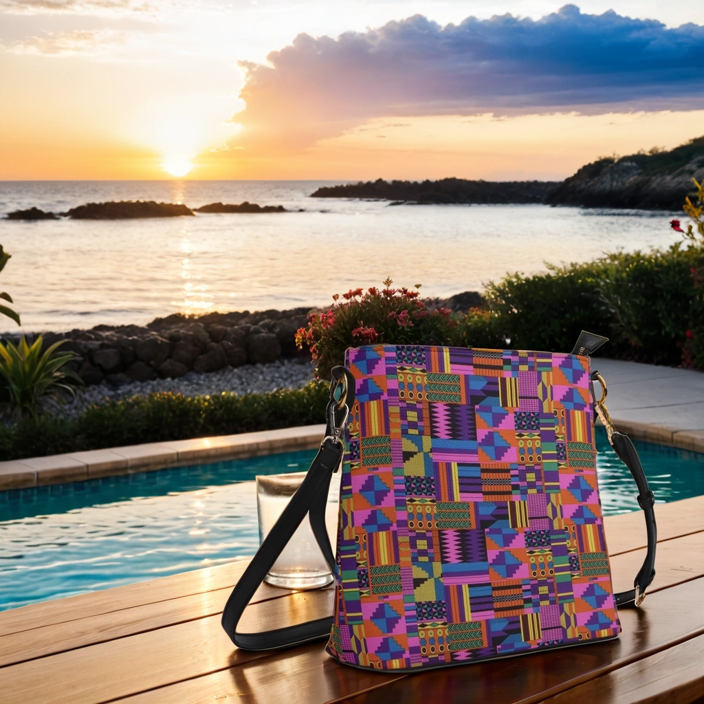 FZ Women's African Print PU Bucket Bag popcustoms