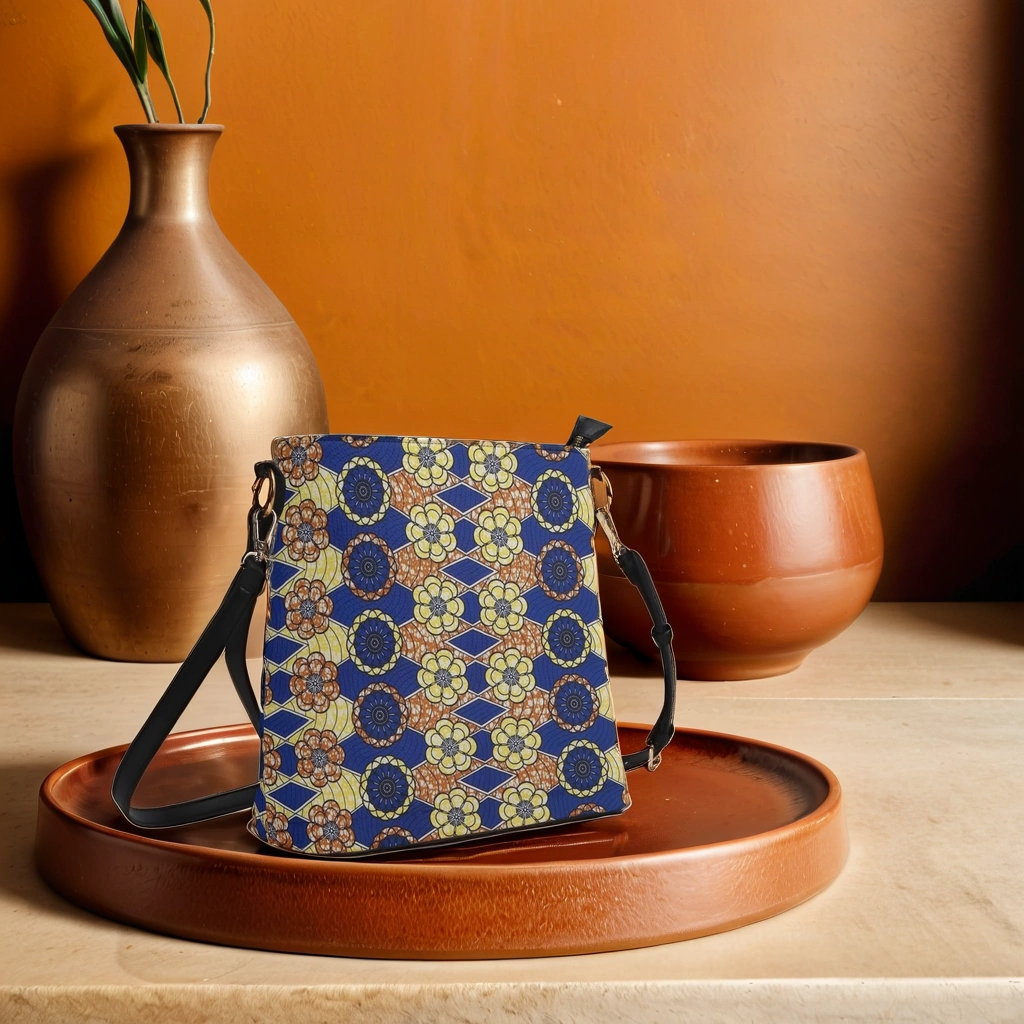 FZ Women's African Print PU Bucket Bag popcustoms