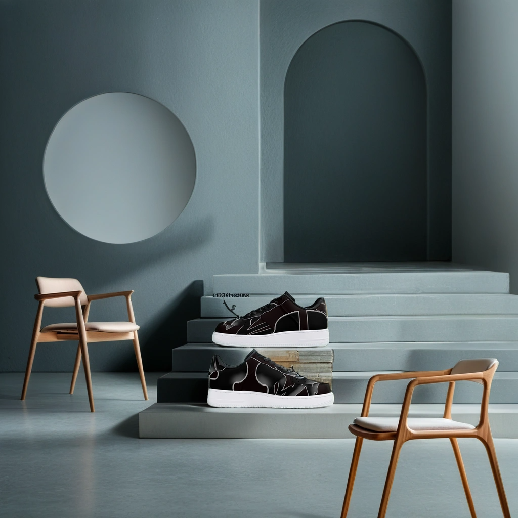 FZ Unisex Black Low-Top Leather Sports Sneakers - FZwear