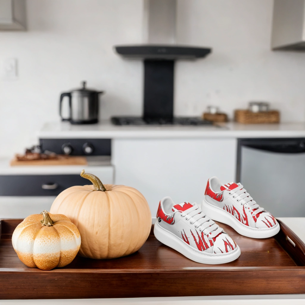 FZ Unisex Non Slip Lace Up Faux Leather Sneakers